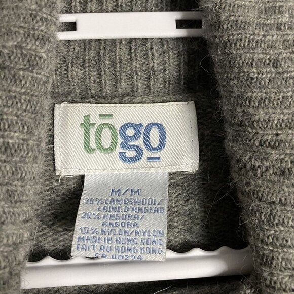 Togo Women's Gray Embellished Snowflake Turtleneck Sweater Sz M - Picture 3 of 4